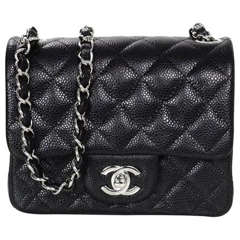 chanel mini square black caviar shw|CHANEL 2003.